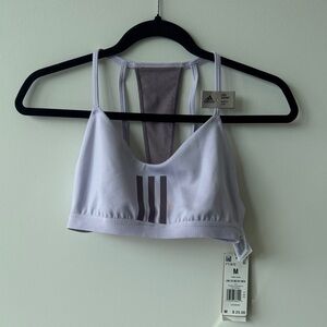 Adidas Women's White and Gray Sports Bra